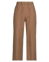 Luisa Spagnoli Woman Pants Camel Size L Cotton, Linen In Brown