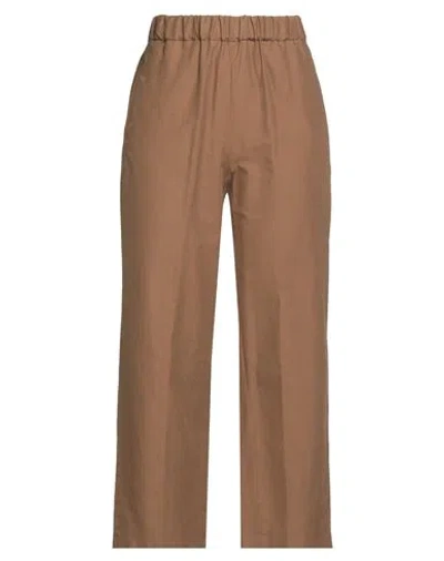 Luisa Spagnoli Woman Pants Camel Size L Cotton, Linen In Brown
