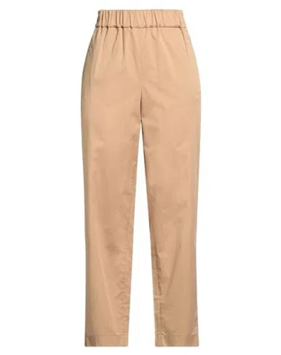 Luisa Spagnoli Woman Pants Camel Size Xl Cotton, Elastane In Beige