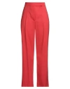 Luisa Spagnoli Woman Pants Coral Size 8 Polyester, Wool, Elastane In Red