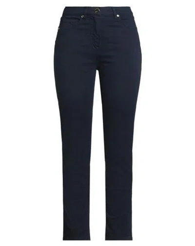 Luisa Spagnoli Woman Pants Midnight Blue Size 12 Cotton, Elastane