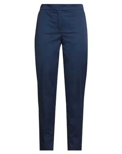 Luisa Spagnoli Woman Pants Navy Size 12 Cotton, Elastane In Blue