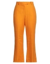Luisa Spagnoli Woman Pants Orange Size 10 Linen In Yellow
