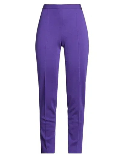 Luisa Spagnoli Woman Pants Purple Size 10 Virgin Wool