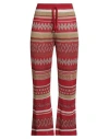 Luisa Spagnoli Woman Pants Red Size M Viscose, Polyester, Linen, Polyamide In Red