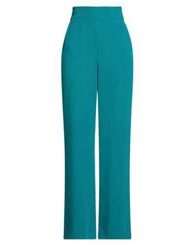 Luisa Spagnoli Woman Pants Turquoise Size 14 Polyester In Blue