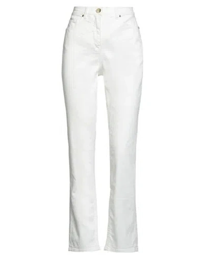 Luisa Spagnoli Woman Pants White Size 12 Cotton, Elastane
