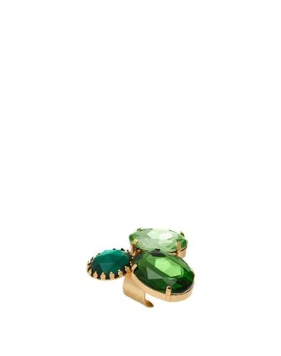 Luisa Spagnoli Woman Ring Emerald Green Size Onesize Metal