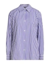 Luisa Spagnoli Woman Shirt Dark Purple Size L Cotton In Blue