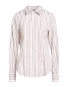 Luisa Spagnoli Woman Shirt Light Brown Size M Cotton In White