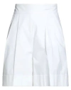 Luisa Spagnoli Woman Shorts & Bermuda Shorts White Size 8 Cotton, Elastane In White