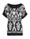 Luisa Spagnoli Woman Sweater Black Size L Linen, Viscose