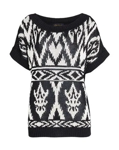 Luisa Spagnoli Woman Sweater Black Size L Linen, Viscose