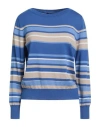 Luisa Spagnoli Woman Sweater Blue Size Xl Virgin Wool In Blue