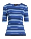 Luisa Spagnoli Woman Sweater Blue Size Xl Viscose, Polyamide In Blue