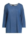 Luisa Spagnoli Woman Sweater Blue Size Xl Viscose, Polyester