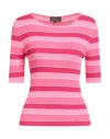 Luisa Spagnoli Woman Sweater Fuchsia Size L Viscose, Polyamide In Pink