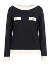 Luisa Spagnoli Woman Sweater Midnight Blue Size Xl Virgin Wool In Black