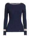 Luisa Spagnoli Woman Sweater Navy Size L Virgin Wool In Blue