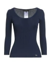 Luisa Spagnoli Woman Sweater Navy Size L Viscose, Polyamide In Blue