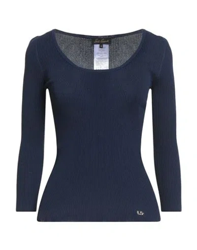 Luisa Spagnoli Woman Sweater Navy Size L Viscose, Polyamide In Blue
