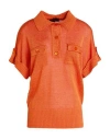 Luisa Spagnoli Woman Sweater Orange Size L Linen, Viscose, Polyamide