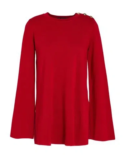 Luisa Spagnoli Woman Sweater Red Size M Virgin Wool In Animal Print
