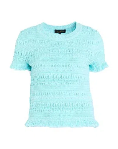 Luisa Spagnoli Woman Sweater Turquoise Size M Cotton, Polyamide
