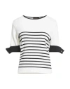 Luisa Spagnoli Woman Sweater White Size M Viscose, Polyamide In White