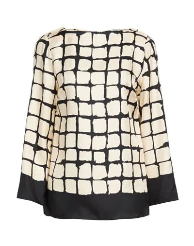 Luisa Spagnoli Woman Top Beige Size S Silk In Multi