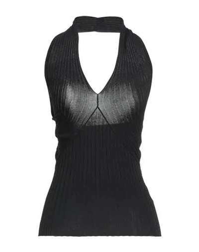 Luisa Spagnoli Woman Top Black Size M Viscose, Polyamide
