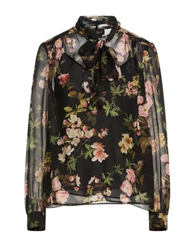Luisa Spagnoli Woman Top Black Size S Silk In Blue
