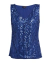 Luisa Spagnoli Woman Top Purple Size Xl Polyamide, Elastane In Blue