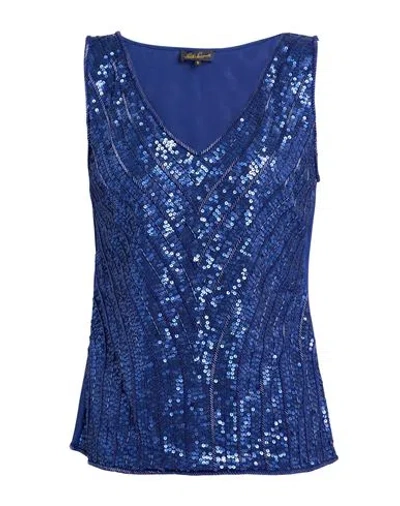 Luisa Spagnoli Woman Top Purple Size Xl Polyamide, Elastane In Blue