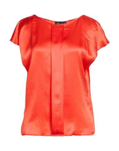 Luisa Spagnoli Woman Top Tomato Red Size Xl Silk