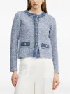 Luisa Spagnoli Wool Blend Cardigan In Blue