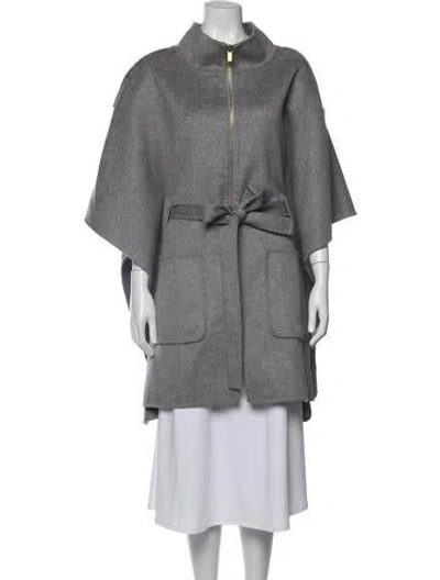 Pre-owned Luisa Spagnoli Wool Cape In Grey