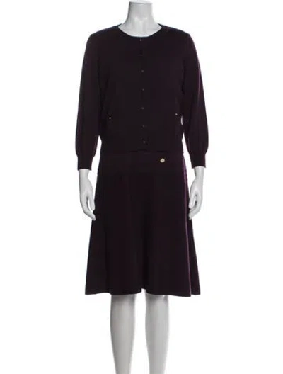 Pre-owned Luisa Spagnoli Wool Dress Set In Purple