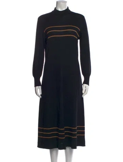 Pre-owned Luisa Spagnoli Wool Midi Length Dress In Black