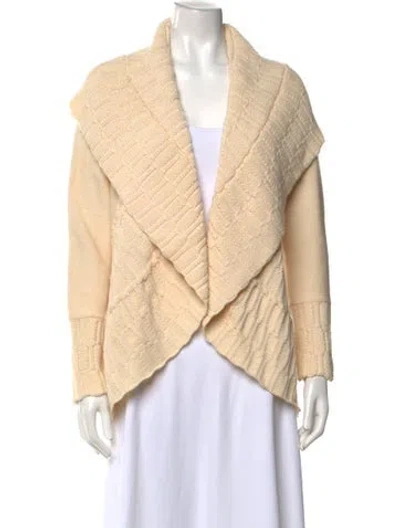 Pre-owned Luisa Spagnoli Wool Open Front Sweater In Neutrals