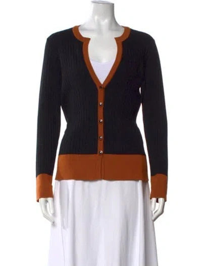Pre-owned Luisa Spagnoli Wool V-neck Sweater In Black