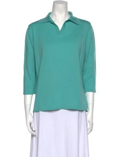 Pre-owned Luisa Spagnoli Wool V-neck Sweater In Green