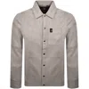 Luke 1977 Dylan Faux Suede Shirt Grey In Gray