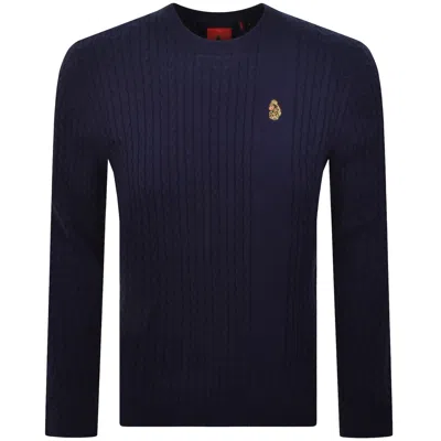 Luke 1977 Horton 1000 Knit Jumper Navy In Black