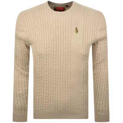 Luke 1977 Horton 1000 Knit Jumper Stone Cream In Brown