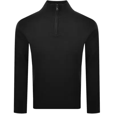 Luke 1977 Jacob Quarter Zip Knit Jumper Black