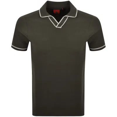 Luke 1977 Krakatoa Knit Polo T Shirt Khaki In Gray