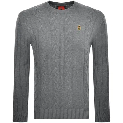 Luke 1977 Morden Crew Neck Jumper Grey