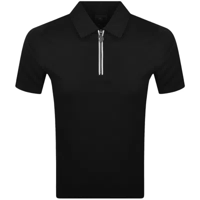 Luke 1977 Opal Zip Polo T Shirt Black