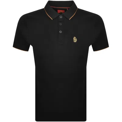 Luke 1977 Ricky Gold Polo T Shirt Black